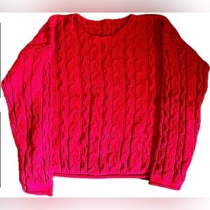GAP Red thick cable knit sweater. Women’s size Medium.